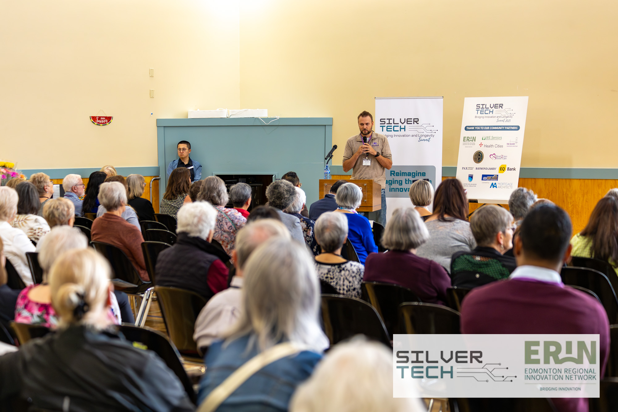 Speaker addressing a full room of attendees at the SilverTech Summit