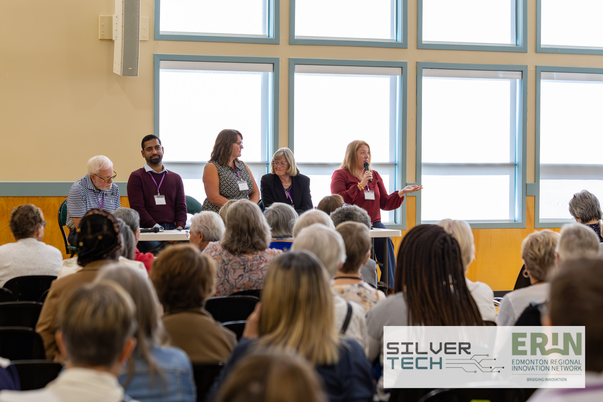 Panel of speakers answering questions from the audience at the SilverTech Summit